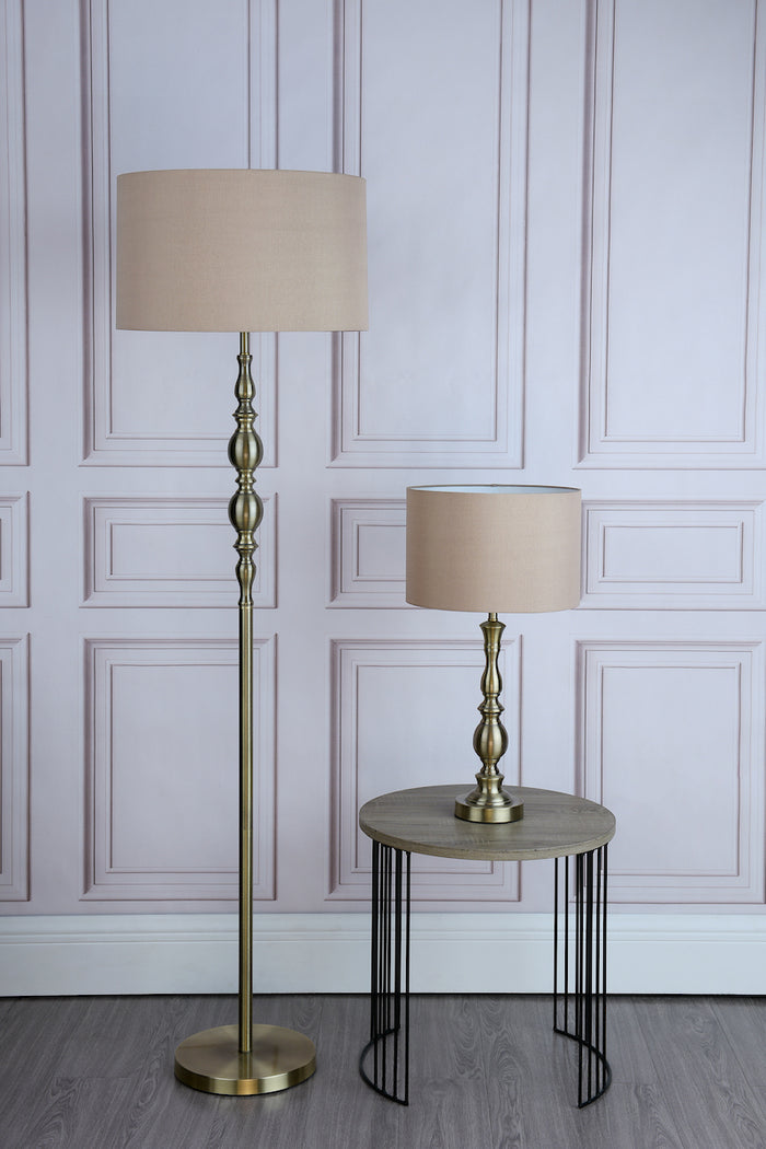 Madrid Floor Lamp Antique Brass With Shade Antique Brass