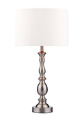 Madrid Table Lamp Satin Chrome With Shade Satin Chrome