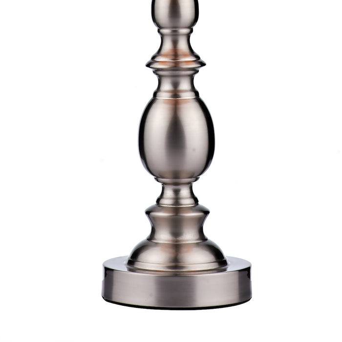 Madrid Table Lamp Satin Chrome With Shade Satin Chrome