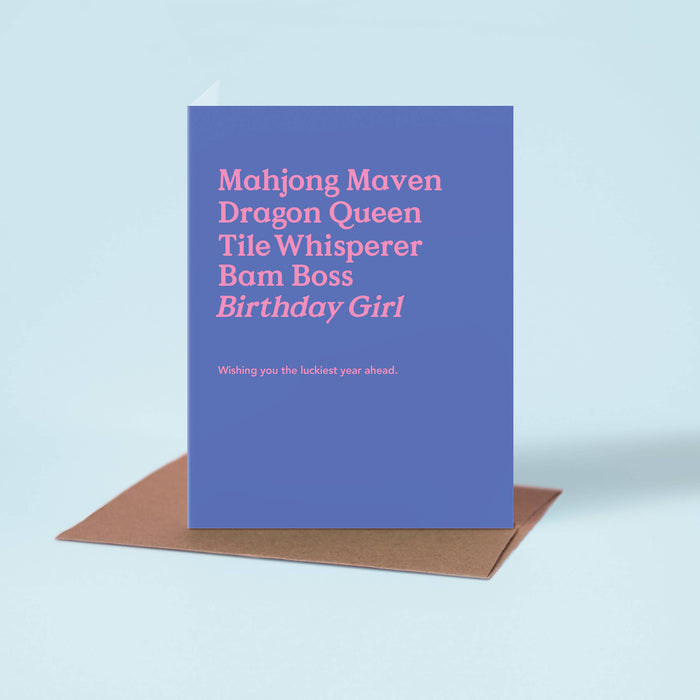 Mahjong Birthday Card