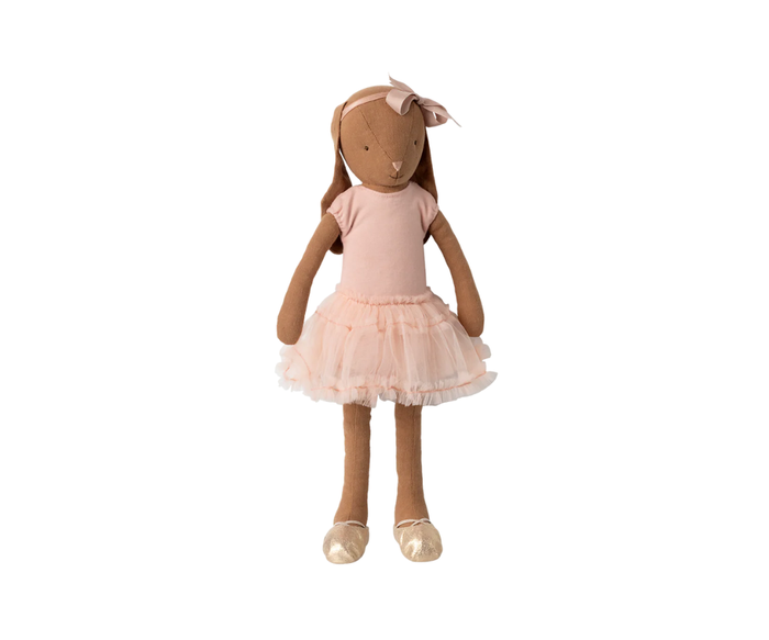 Maileg - Bunny, Chocolate Brown, Ballet Suit & Skirt Rose / Size 3