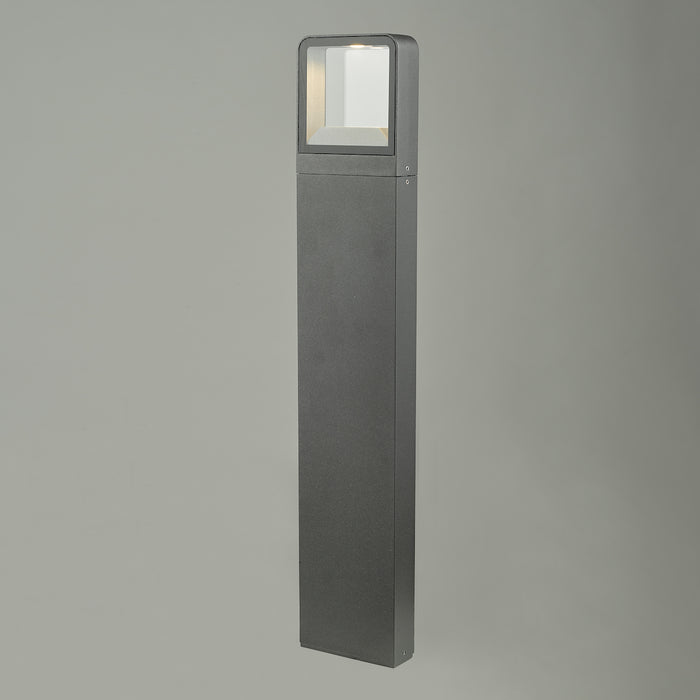 Malone Outdoor Post With Square Light Matt Grey IP65 LED<br>Matt Grey