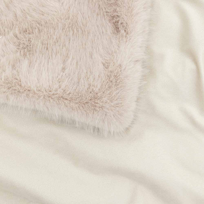 Maple Faux Fur Throw Small Oatmeal
