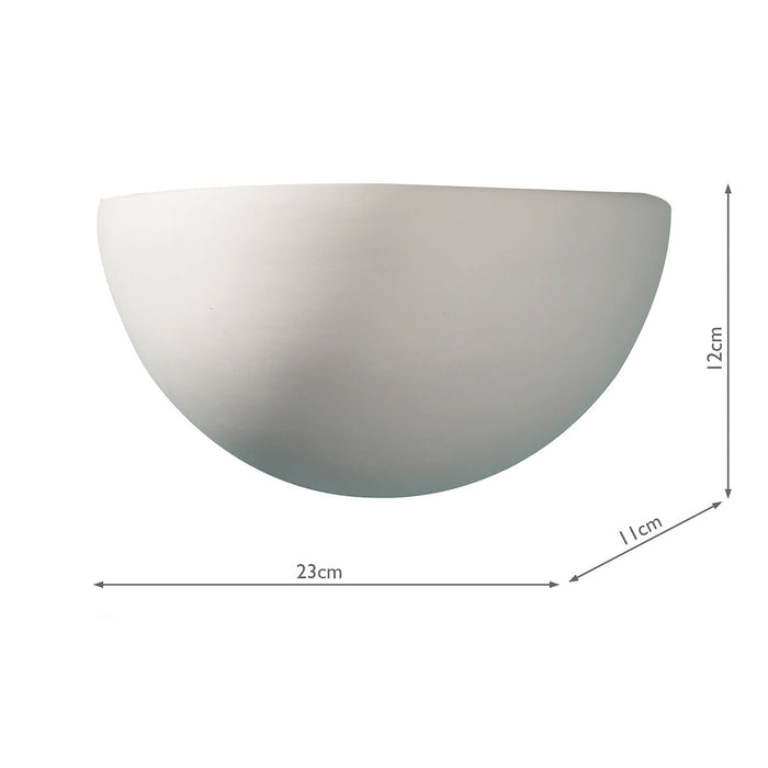 Marino Wall Washer Unglazed<br>White Ceramic