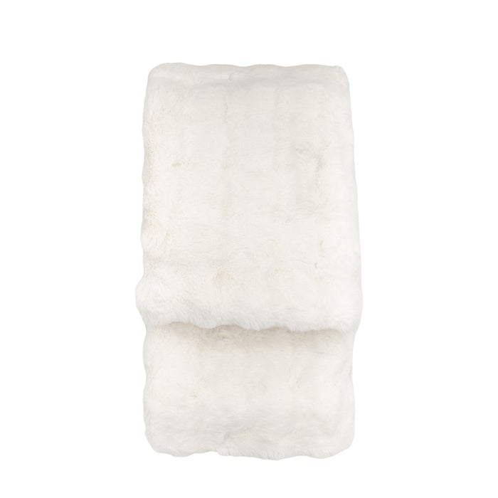 Marshmallow Rabbit Faux Fur Throw Crm
