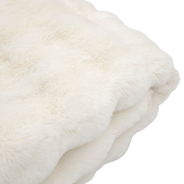 Marshmallow Rabbit Faux Fur Throw Crm