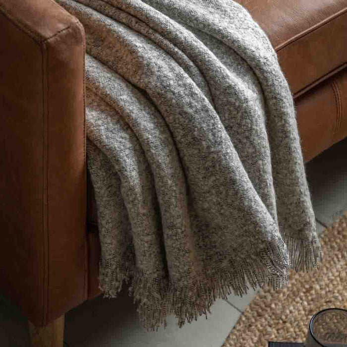 Melange Acrylic Throw Dark Grey