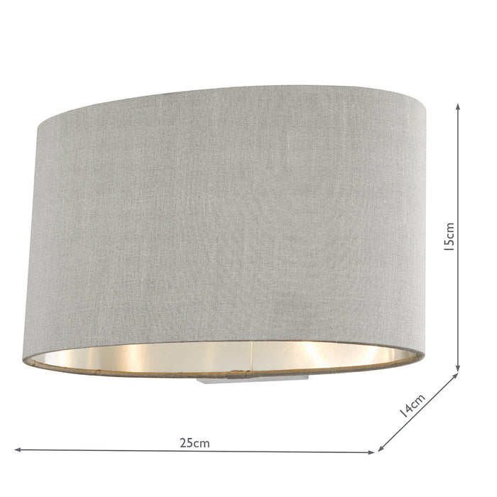 Melody Wall Light With Oval Grey Shade <br>Grey