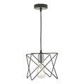Midi 1 Light Pendant Black and Polished Chrome<br>Matt Black