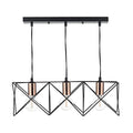 Midi 3 Light Bar Pendant Black & Bright Copper Detail<br>Matt Black