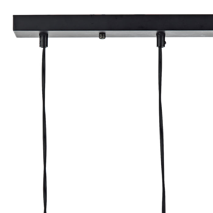 Midi 3 Light Bar Pendant Black & Bright Copper Detail<br>Matt Black