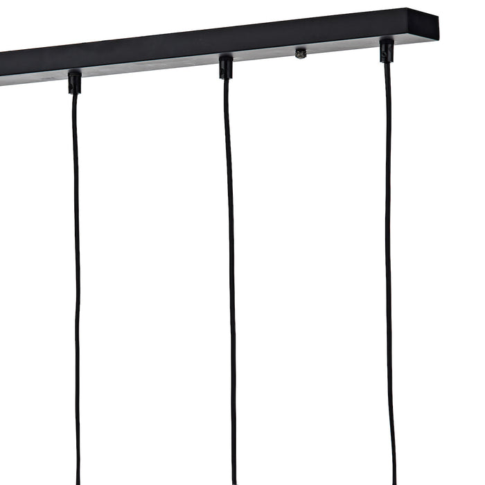 Midi 5lt Bar Pendant Black & Polished Chrome<br>Matt Black