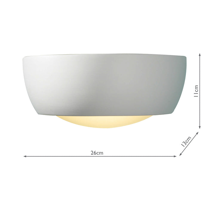 Milo Wall Light White Unglazed Ceramic Glass<br>White Ceramic