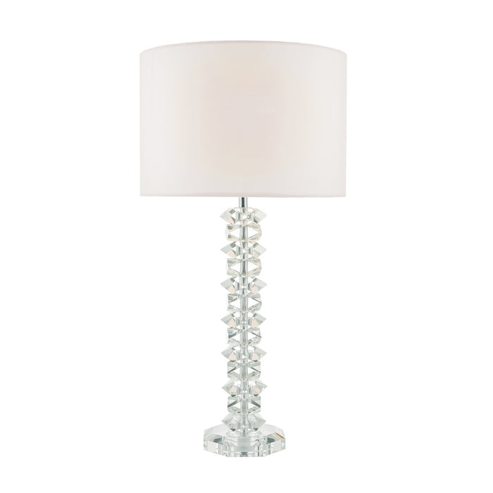Mina Table Lamp Polished Chrome & Crystal With Shade <br>Crystal