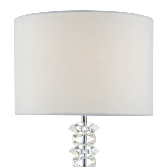 Mina Table Lamp Polished Chrome & Crystal With Shade <br>Crystal