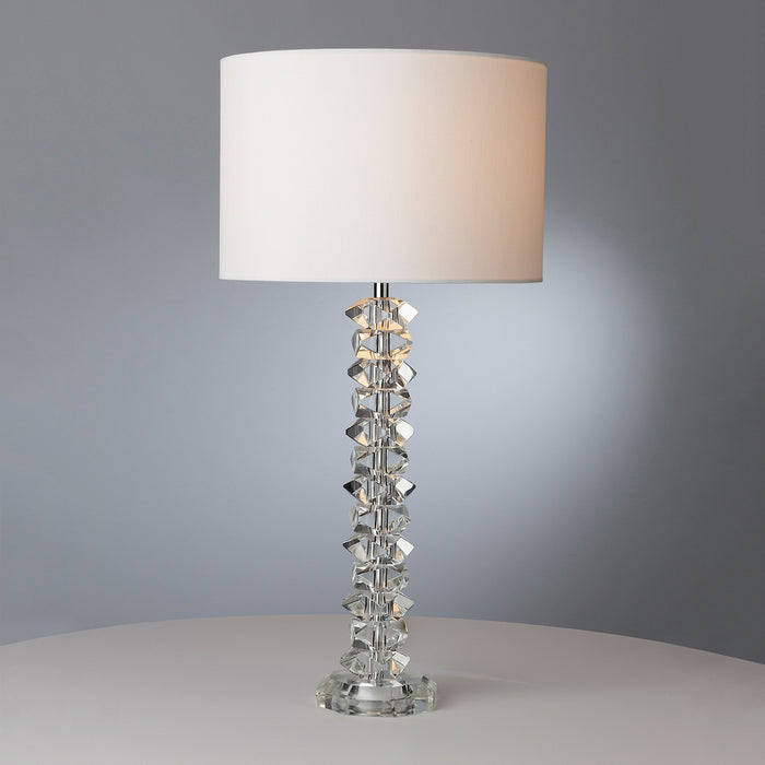 Mina Table Lamp Polished Chrome & Crystal With Shade <br>Crystal