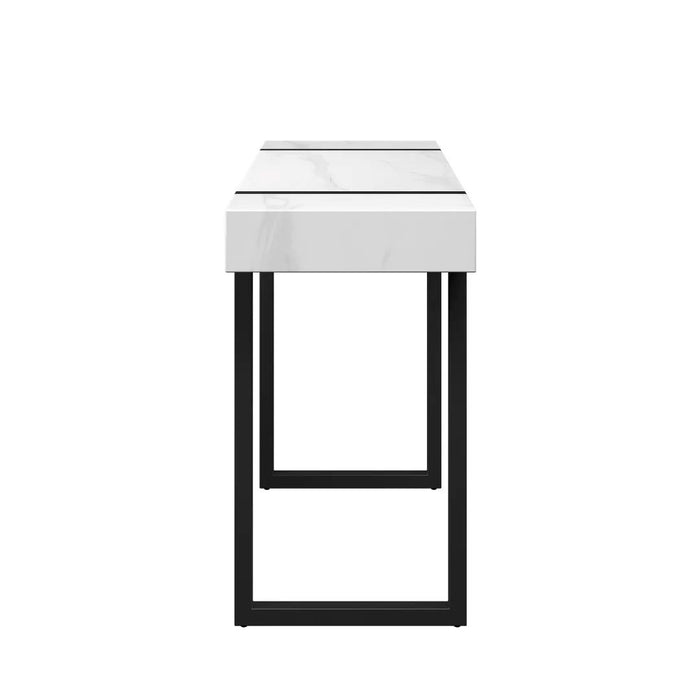 Montblanc White Marble Effect Console Table