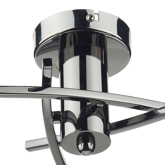 Morgan 3 Light Semi Flush Black Chrome<br>Polished Black Chrome