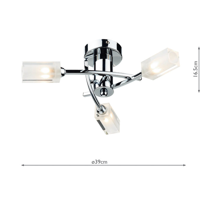 Morgan 3 Light Semi Flush Polished Chrome<br>Polished Chrome