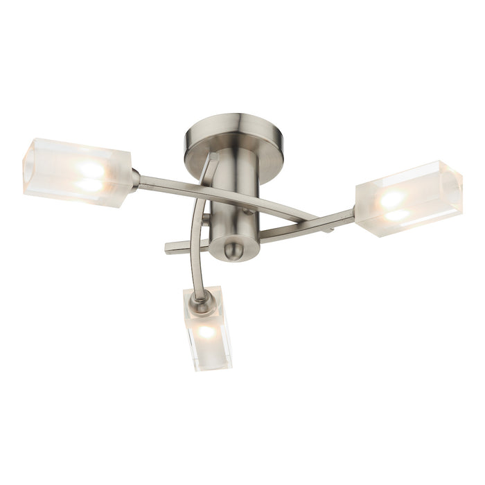 Morgan 3 Light Semi Flush Satin Chrome<br>Satin Chrome