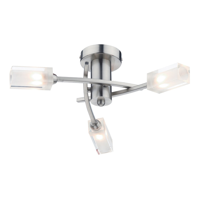 Morgan 3 Light Semi Flush Satin Chrome<br>Satin Chrome