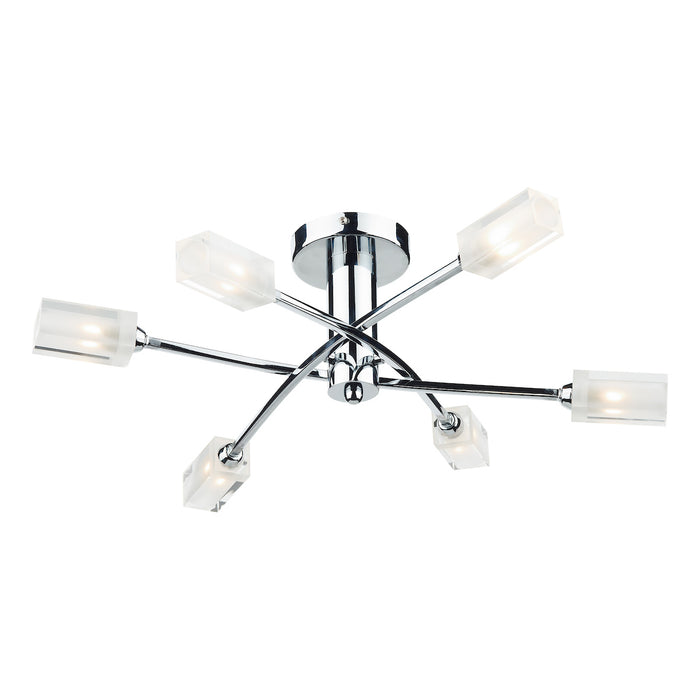 Morgan 6 Light Semi Flush Polished Chrome<br>Polished Chrome
