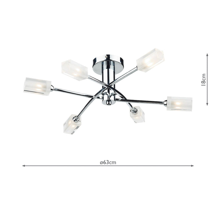 Morgan 6 Light Semi Flush Polished Chrome<br>Polished Chrome
