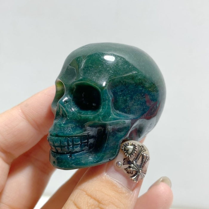 Moss Agate Skull Carving Wholesale -Wholesale Crystals
