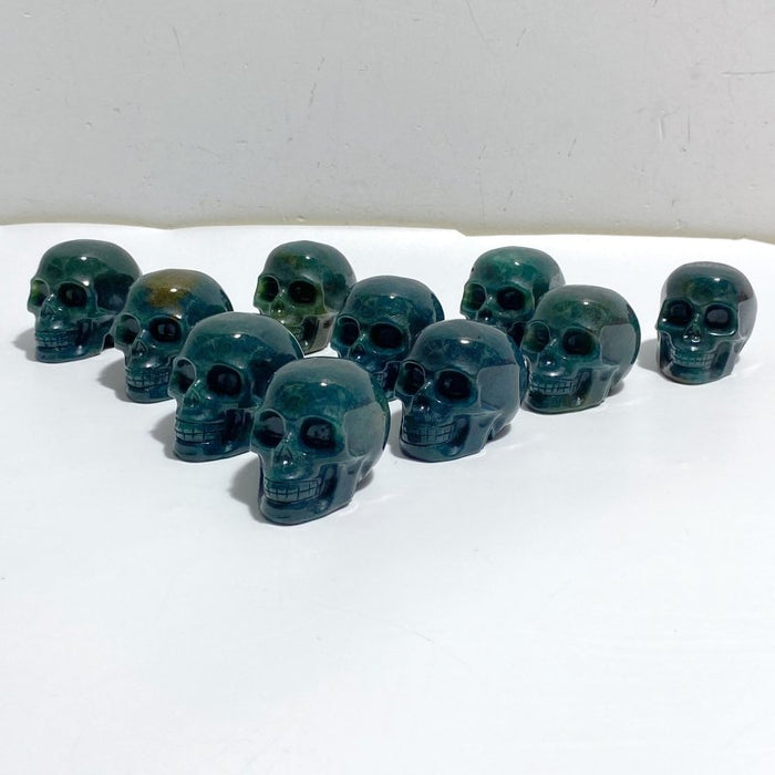 Moss Agate Skull Carving Wholesale -Wholesale Crystals