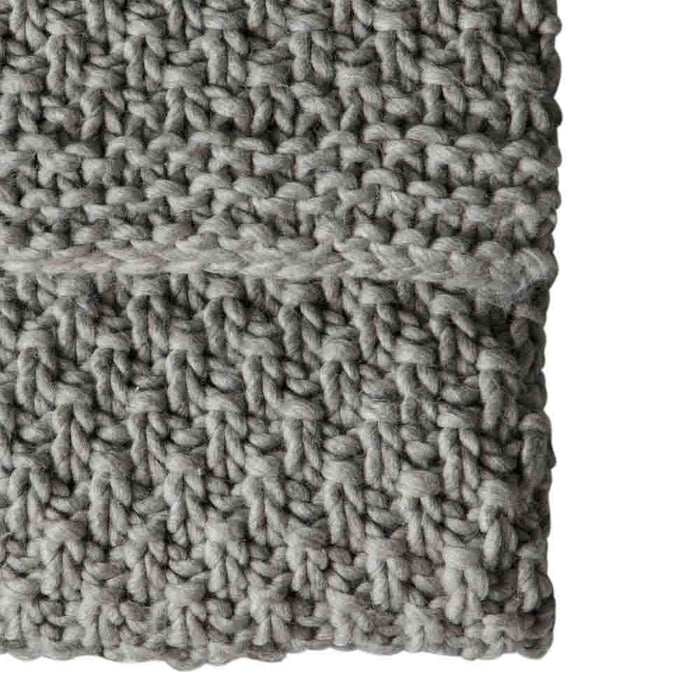 Moss Chunky Knitted Throw Grey
