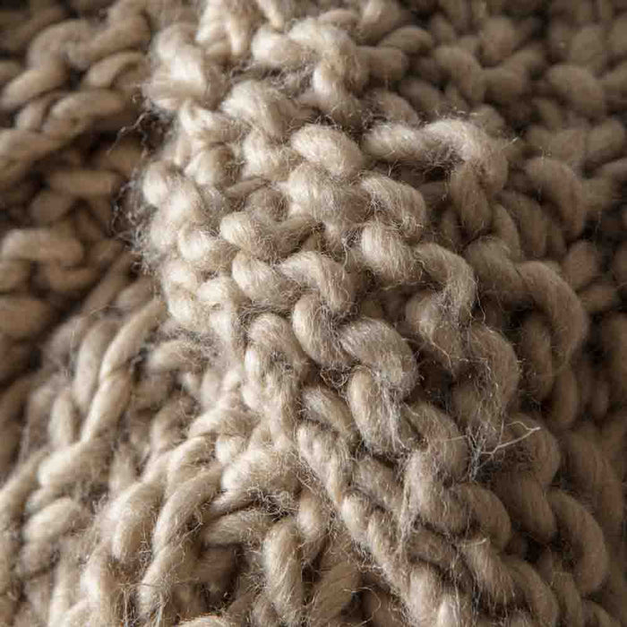 Moss Chunky Knitted Throw Oatmeal