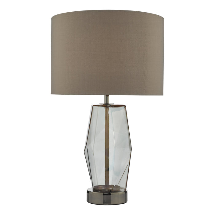Mubina Touch Table Lamp Black Chrome Smoked Glass With Shade <br>Smoked Glass