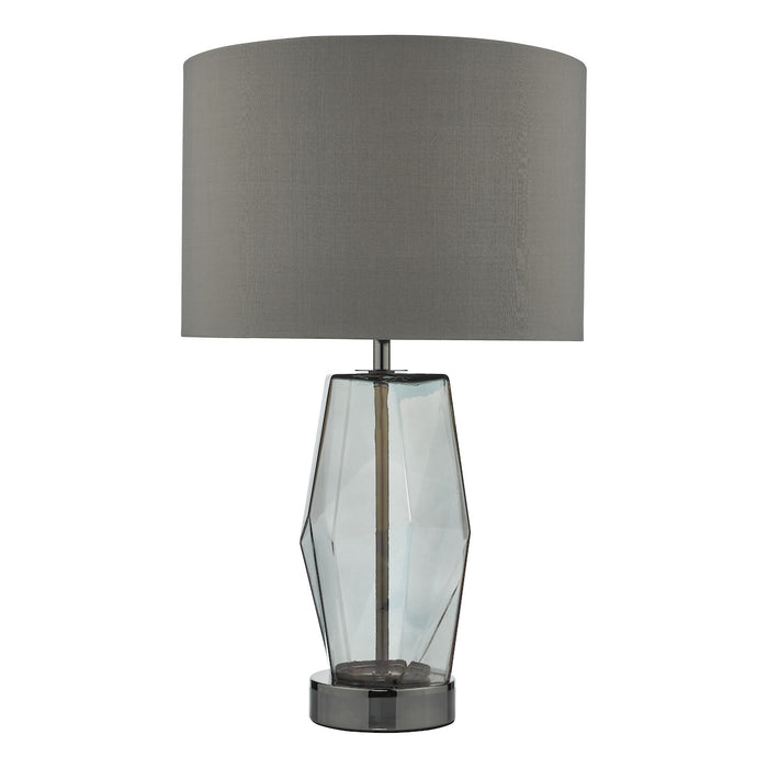 Mubina Touch Table Lamp Black Chrome Smoked Glass With Shade <br>Smoked Glass