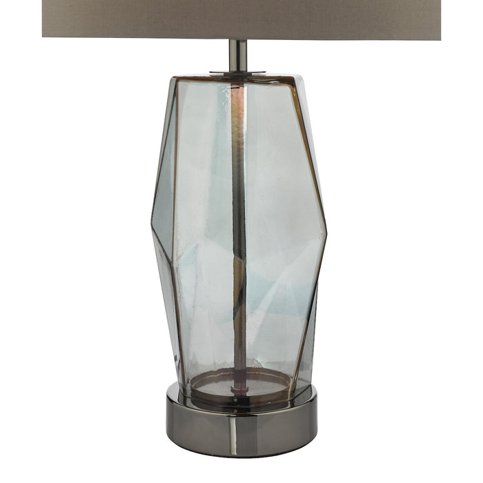 Mubina Touch Table Lamp Black Chrome Smoked Glass With Shade <br>Smoked Glass