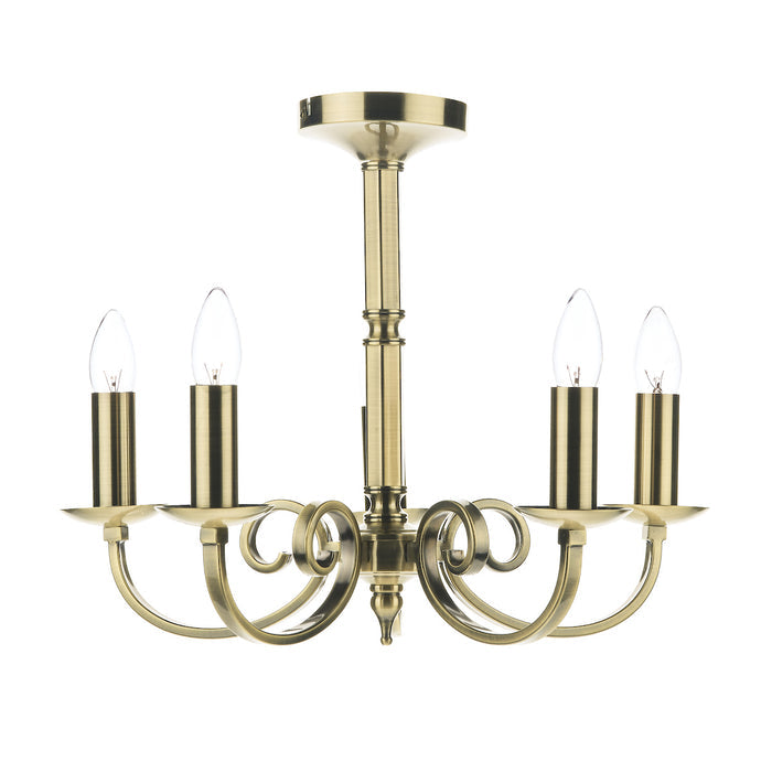 Murray 5 Light Dual Mount Pendant Antique Brass<br>Antique Brass