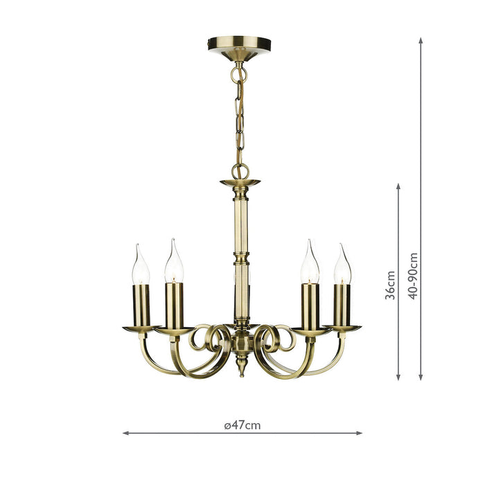 Murray 5 Light Dual Mount Pendant Antique Brass<br>Antique Brass