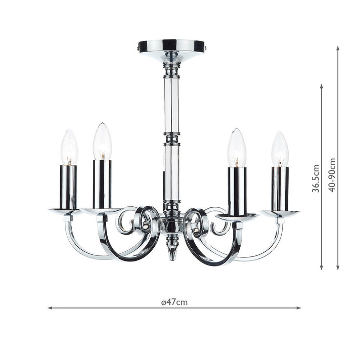 Murray 5 Light Dual Mount Pendant Polished Chrome<br>Polished Chrome