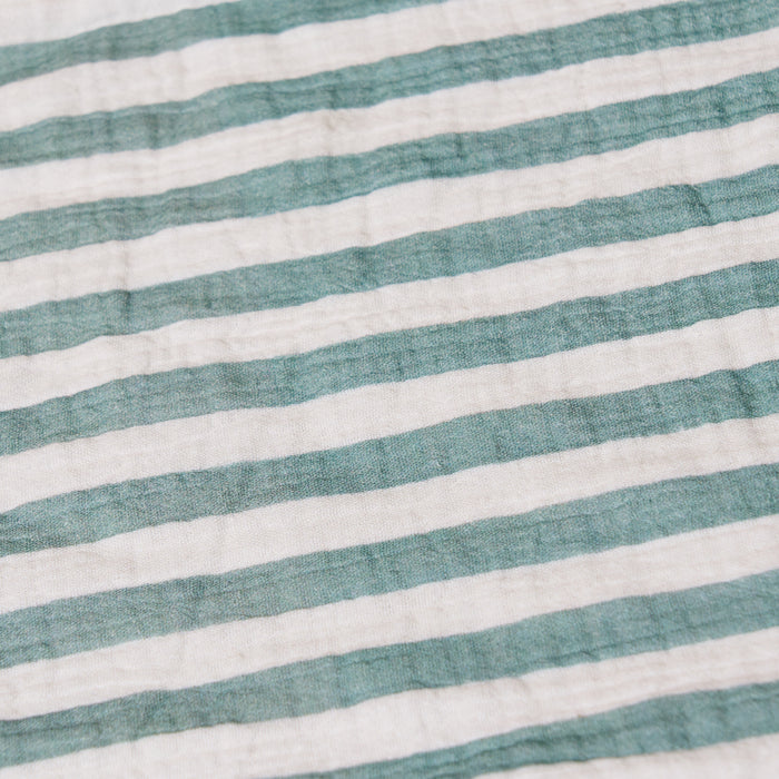 Ocean and White striped fitted sheet