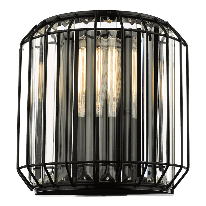 Naeva 2 Light Wall Light Matt Black Glass<br>Matt Black