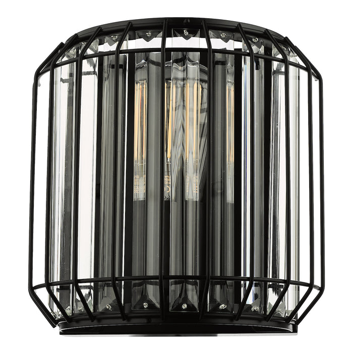 Naeva 2 Light Wall Light Matt Black Glass<br>Matt Black