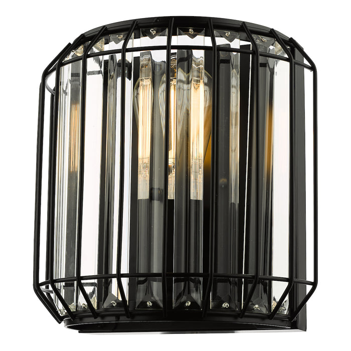 Naeva 2 Light Wall Light Matt Black Glass<br>Matt Black