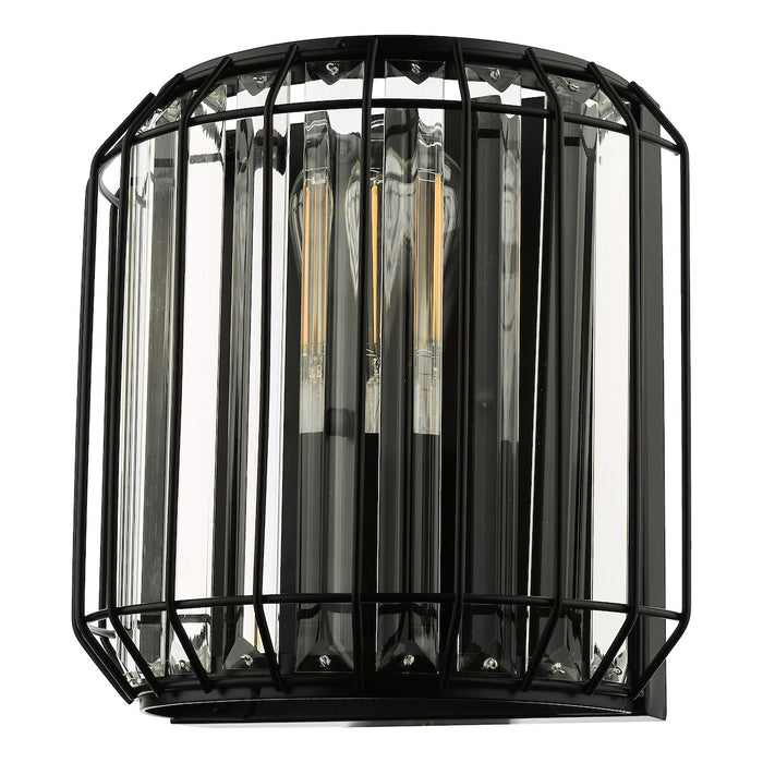 Naeva 2 Light Wall Light Matt Black Glass<br>Matt Black