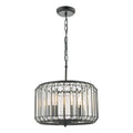 Naeva 3 Light Pendant Satin Black Crystal<br>Matt Black