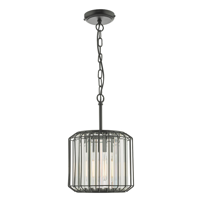 Naeva Pendant Satin Black & Crystal<br>Matt Black