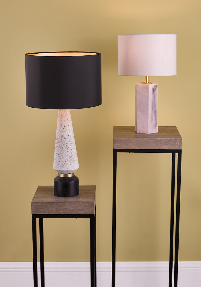 Nalani Table Lamp Pink Marble Effect With Shade <br>Marble Effect