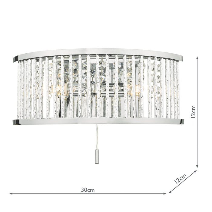 Nantes 2 Light Wall Light Polished Chrome Aluminium<br>Polished Chrome