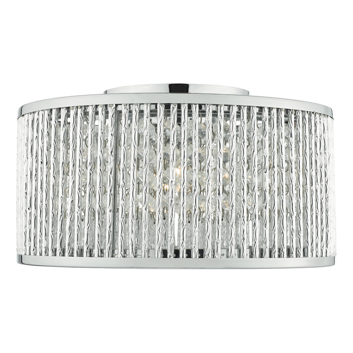 Nantes 3 Light Flush Polished Chrome Alum<br>Polished Chrome