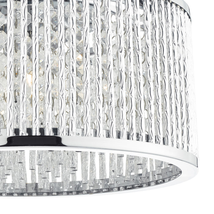 Nantes 3 Light Flush Polished Chrome Alum<br>Polished Chrome