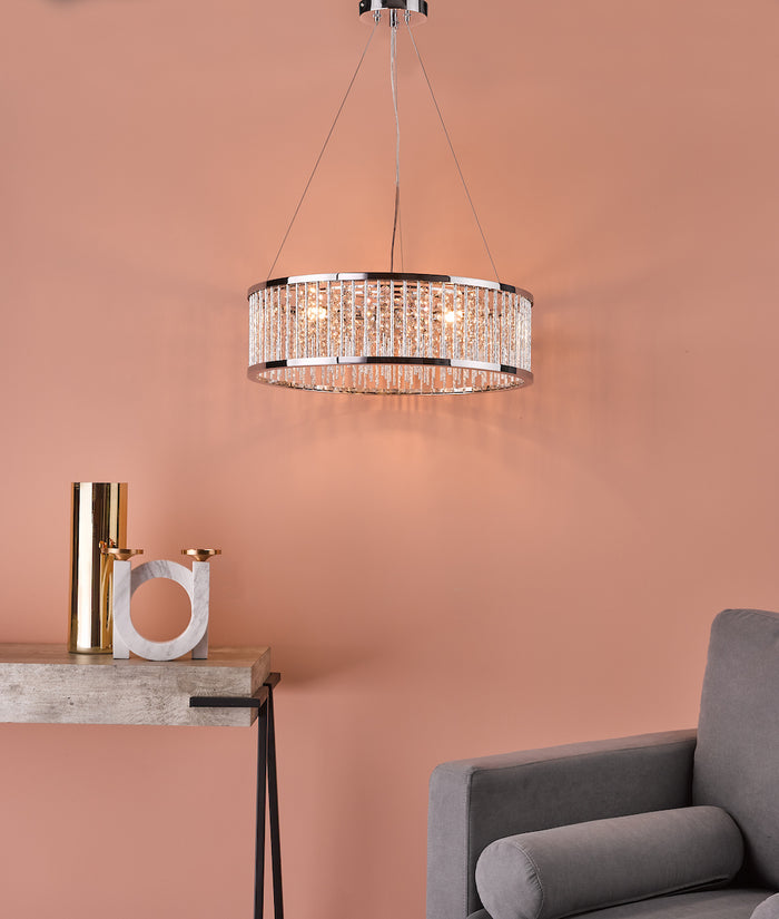 Nantes 5 Light Pendant Polished Chrome Aluminium<br>Polished Chrome