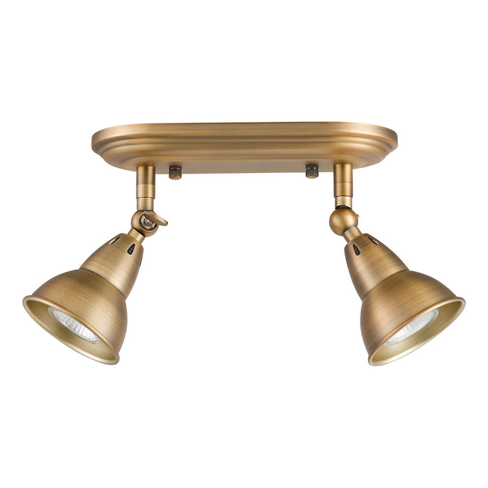 Nathaniel 2 Light Plate Spotlight Aged Brass<br>Aged Brass